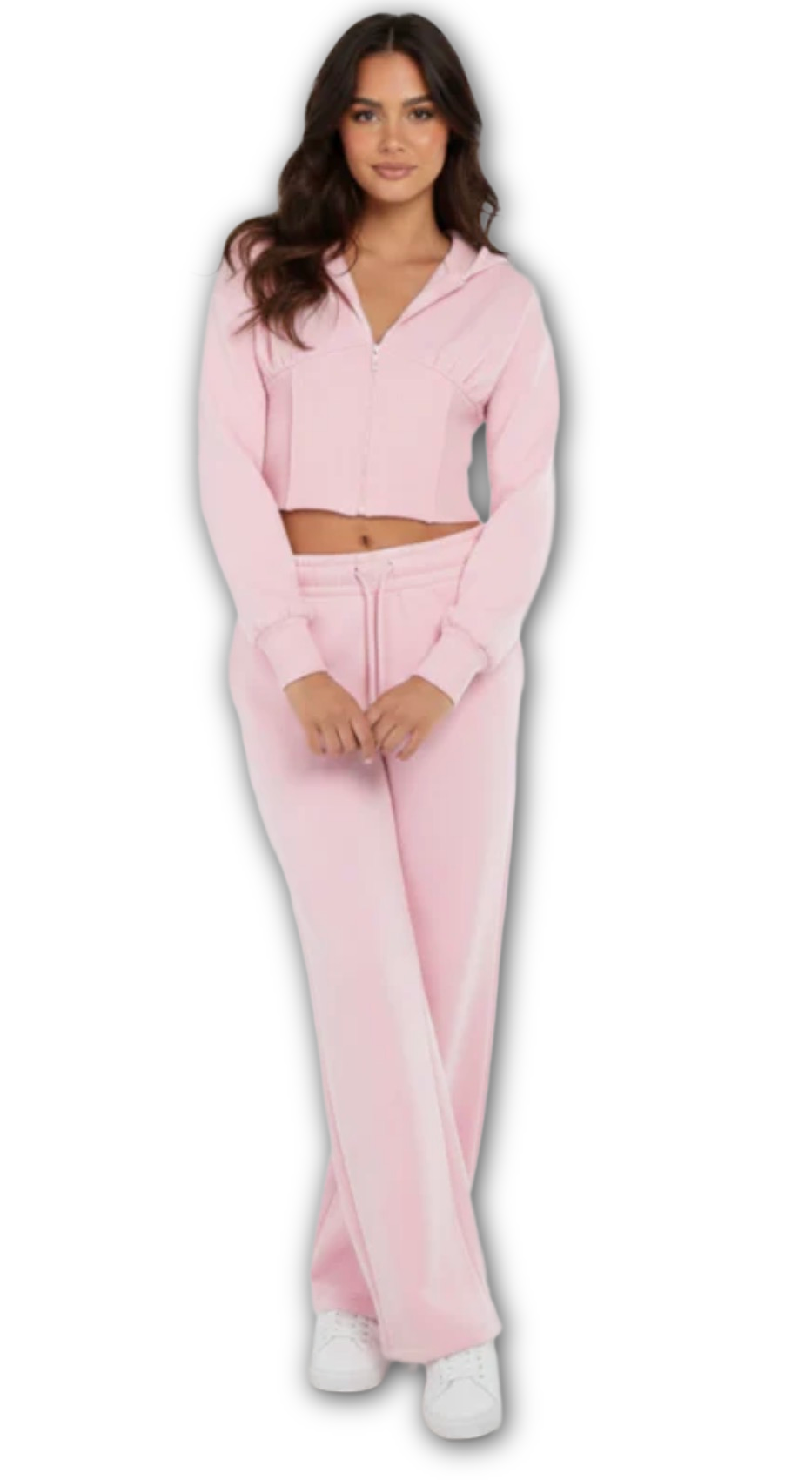 Cropped zip up hoodie & straight leg jogger co ord