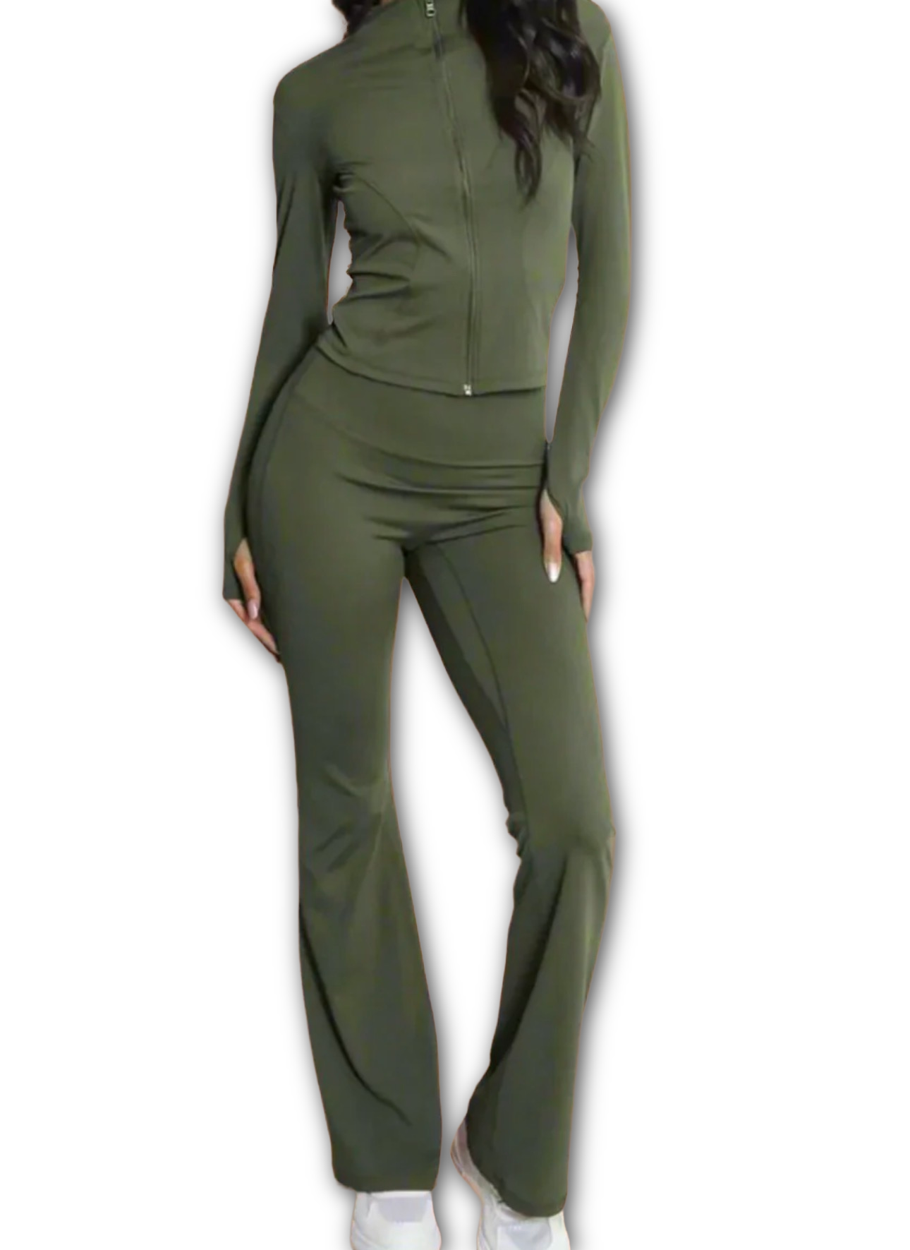 Ruched bum flares & jacket co ord