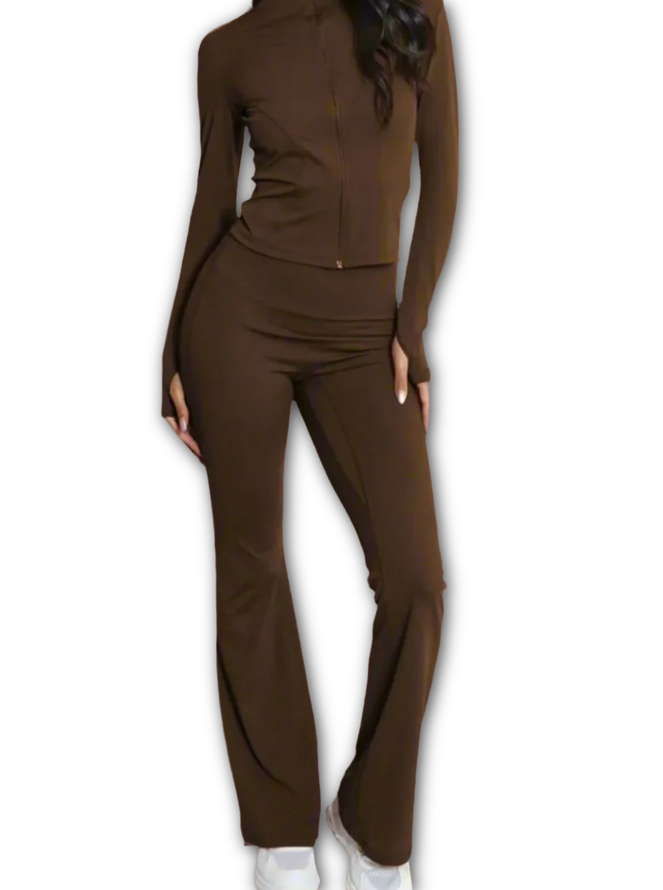 Ruched bum flares & jacket co ord