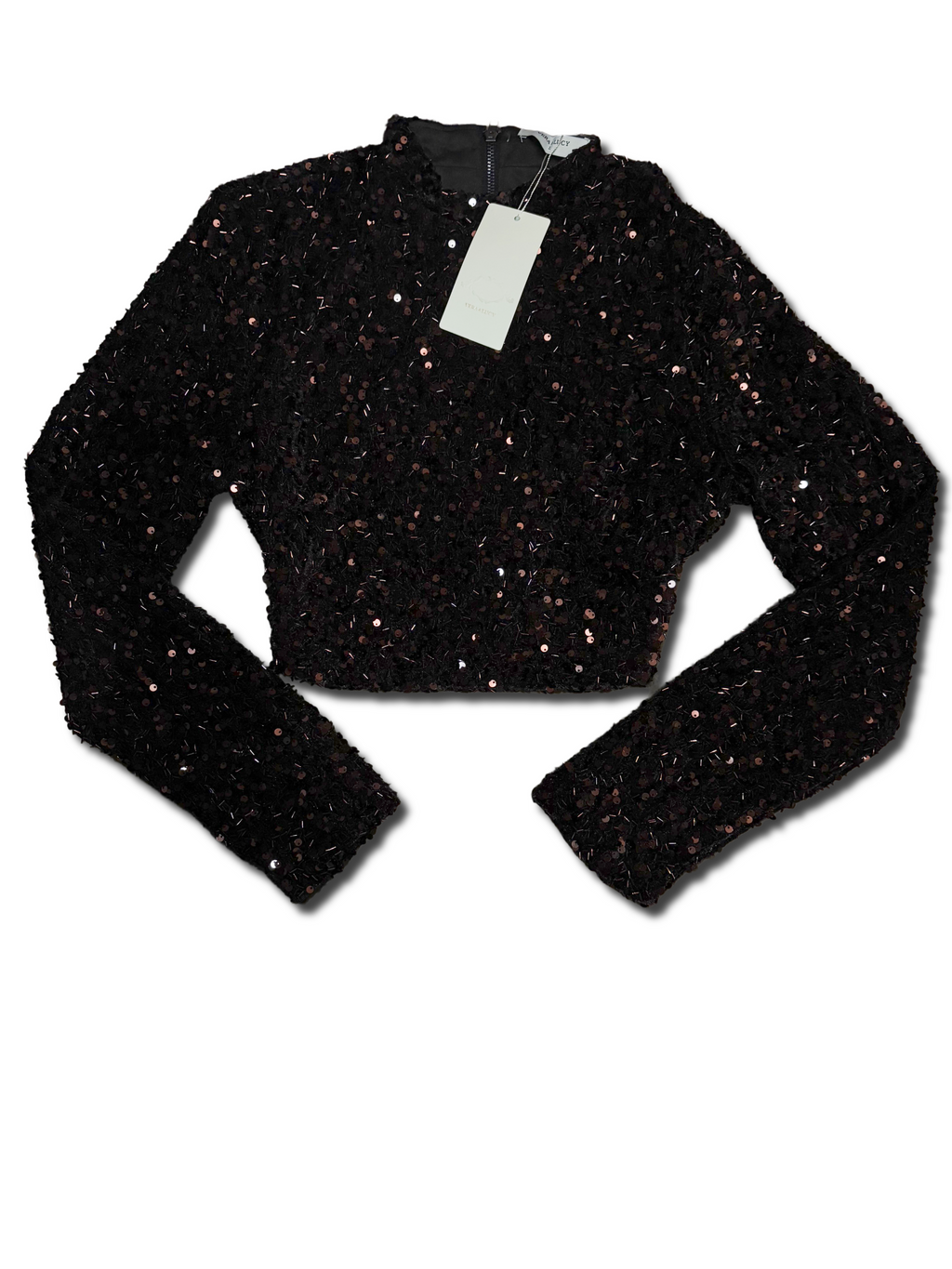 Black/ chocolate sequin long sleeve