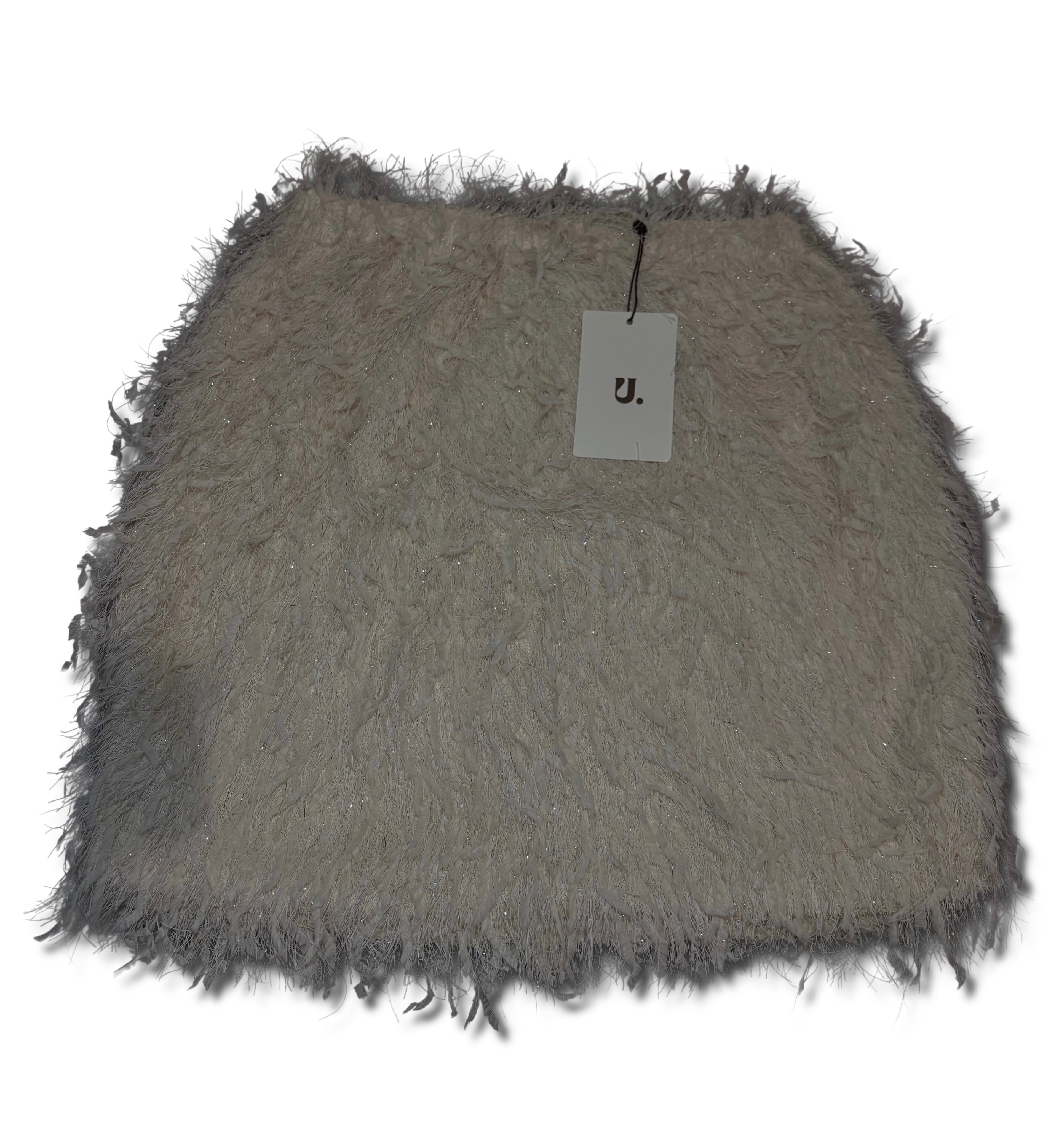 Cream fluffy glittery skirt