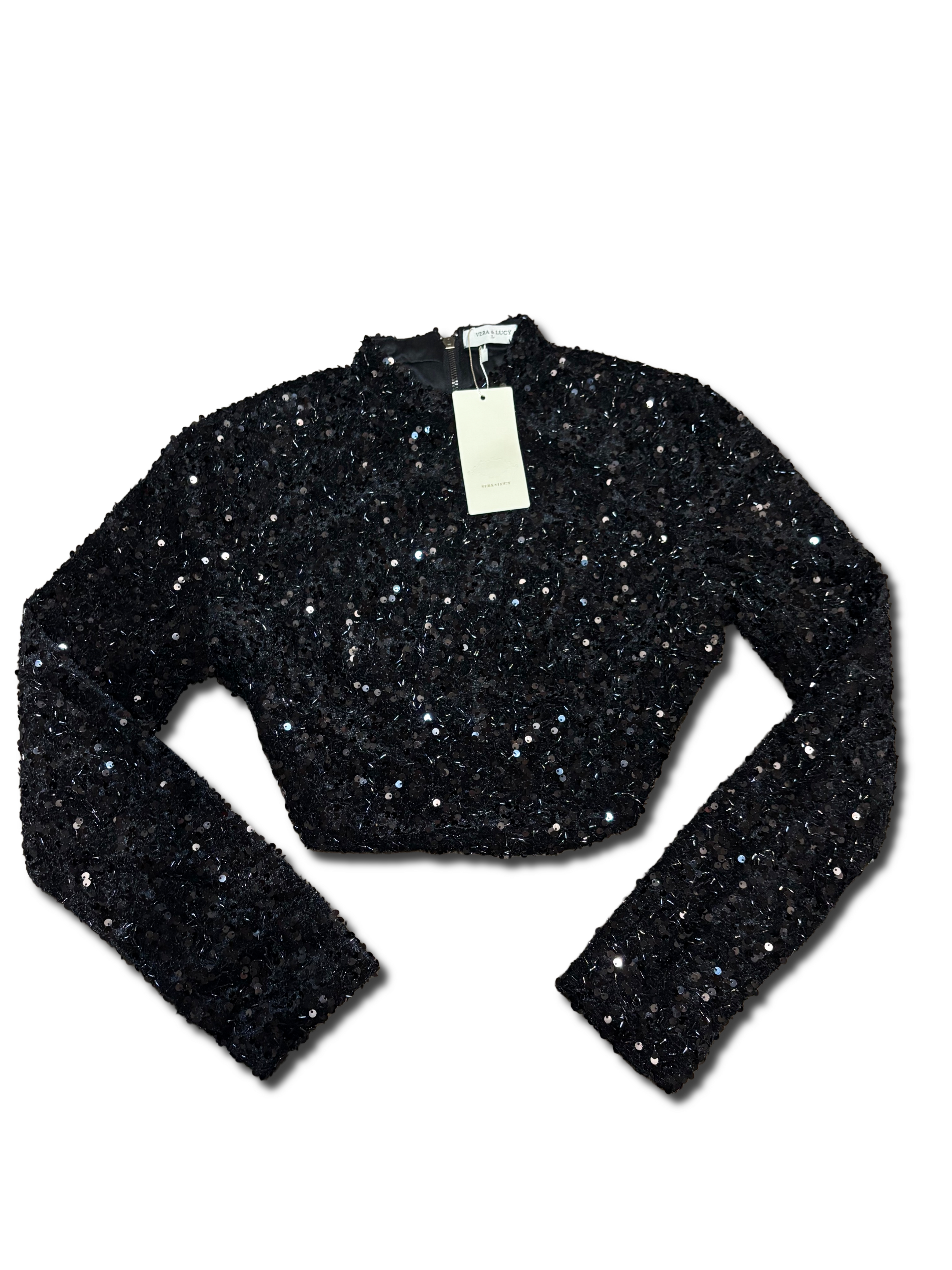 Black/ chocolate sequin long sleeve